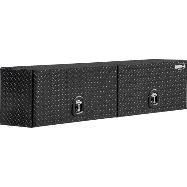 Buyers Products 16x13x88 Inch Gloss Black Diamond Tread Aluminum Topsider Truck Box with Flip-Up Doors 1721356 - main